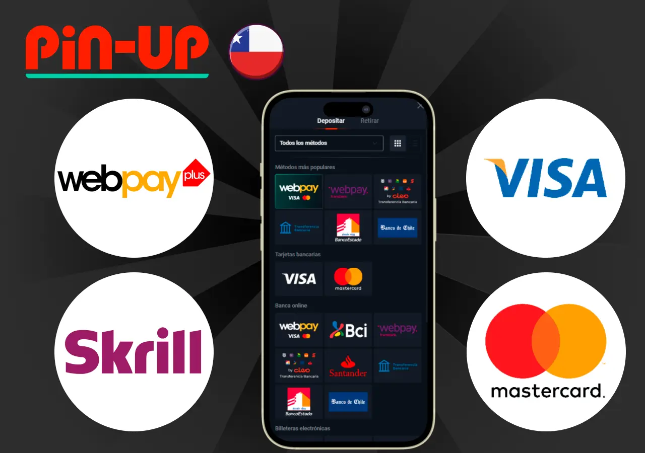 Diversos métodos de pago disponibles para depósitos y retiros