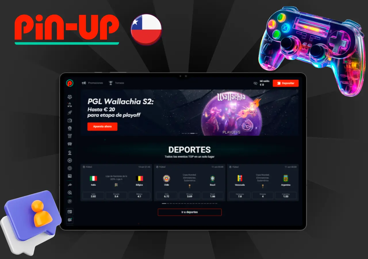 Características principales de la aplicación Pin-Up para apuestas y juegos en Chile